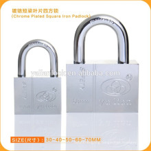 Factory Price New Product Hardene Chrome Plated Square Iron Vane Key Padlock Brands